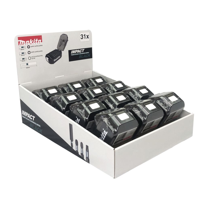 Display 12x Impact Black Bit-Set 31tlg