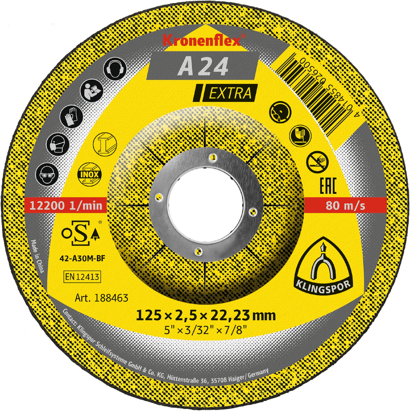 Trennscheibe. EXTRA. A 24. gekröpft.Abm.: 125x2.5x22.23 mm