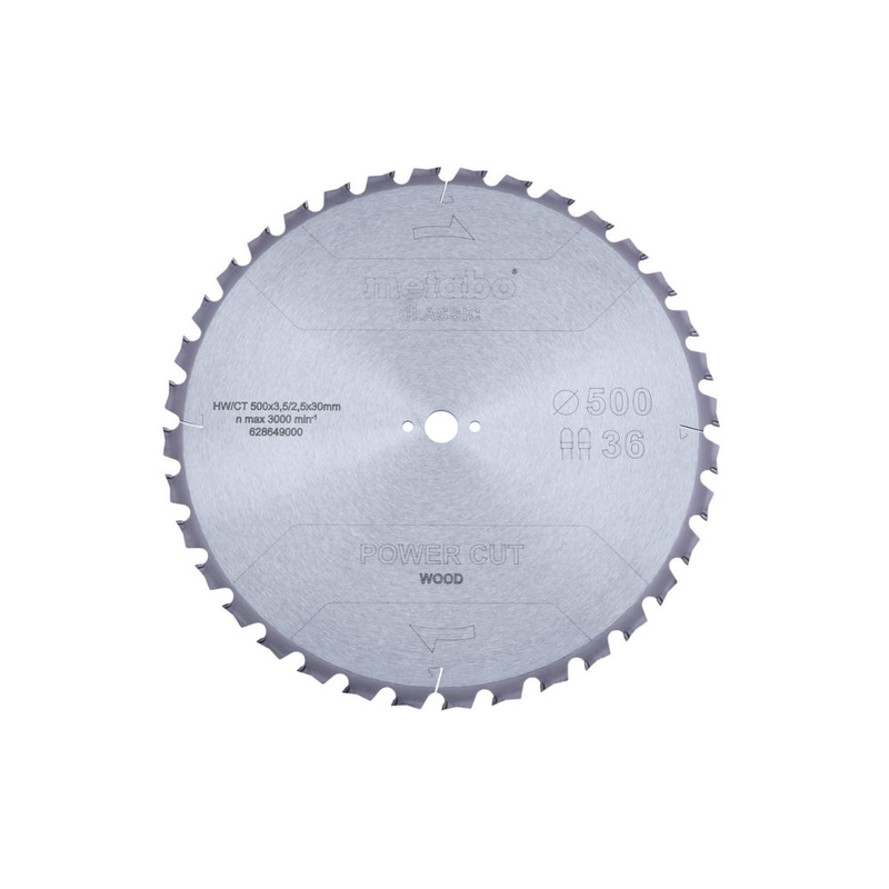 Kreissägeblatt Ø 500X3,8/2,8X30 Z36 TZ 15° POWER C