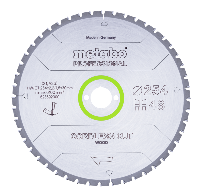 Sägeblatt "cordless cut wood - professional", 254x30 Z48 WZ 5°neg