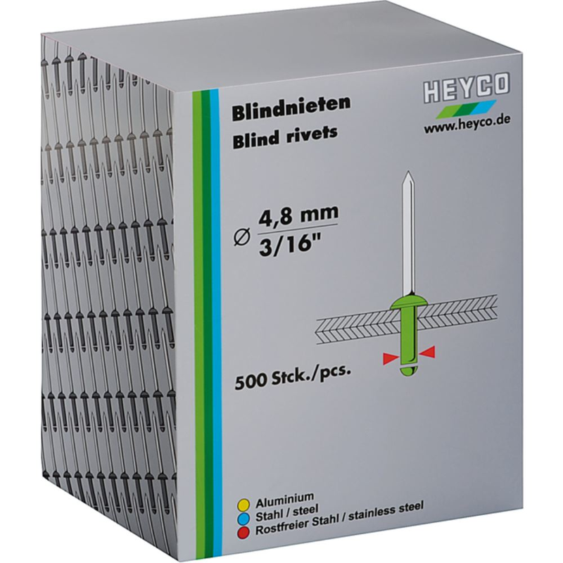 Blindnietensatz, 4,8 mm, in Karton