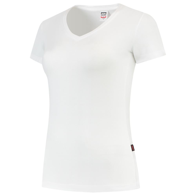 T-Shirt V-Ausschnitt Fitted Damen White Gr. XL