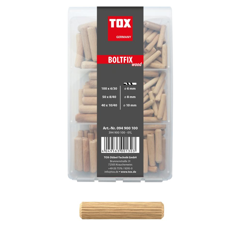 Holzdübel Sortiment 190 tlg. Boltfix wood 100x