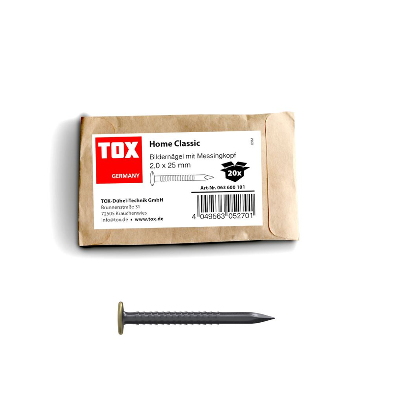 TOX Bildernagel Home Classic mit Messingkopf 2,0 x25 mm