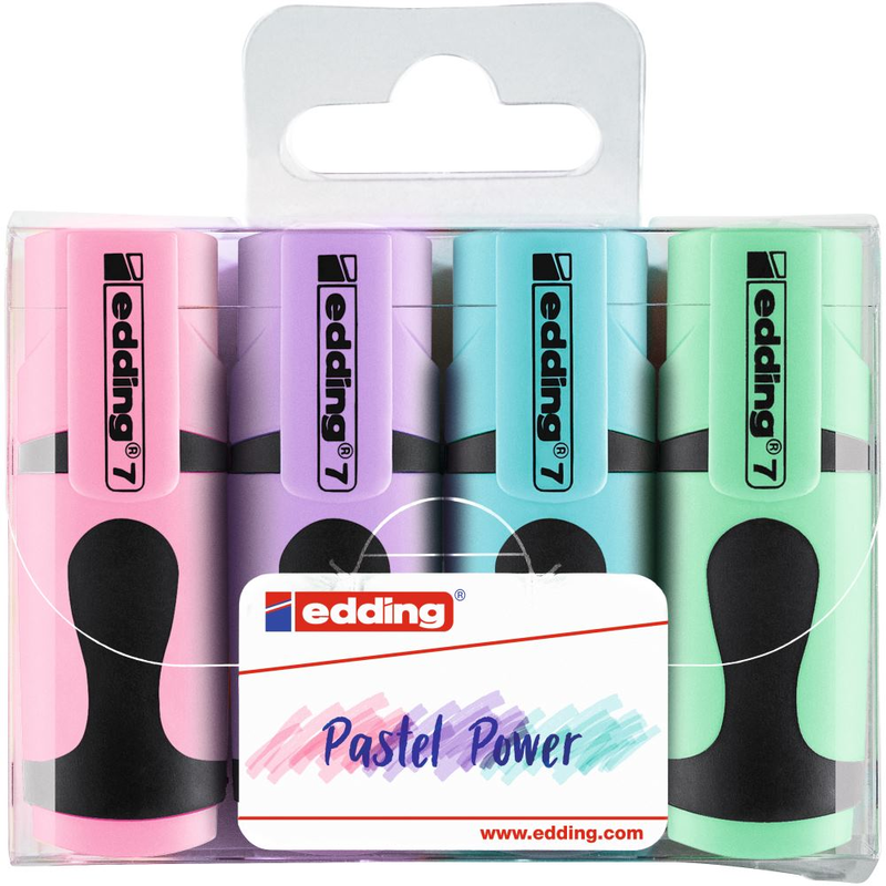 Mini Textmarker 4er-Set sortiert pastell