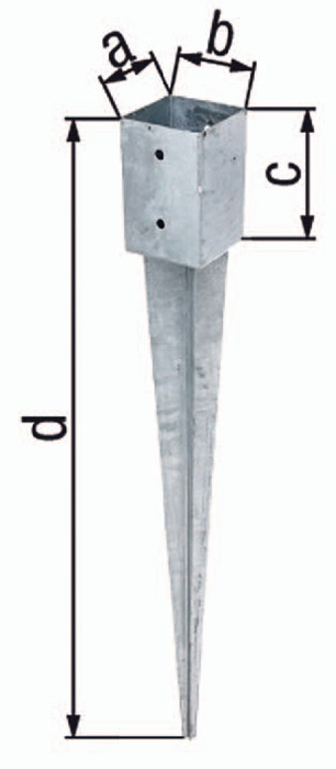 Einschlag-Bodenhülse a91xb91xc150xd900mm STA roh T