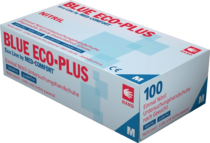 Einw.-Handsch.Blue Eco Plus Gr.M blau Nitril 100 S