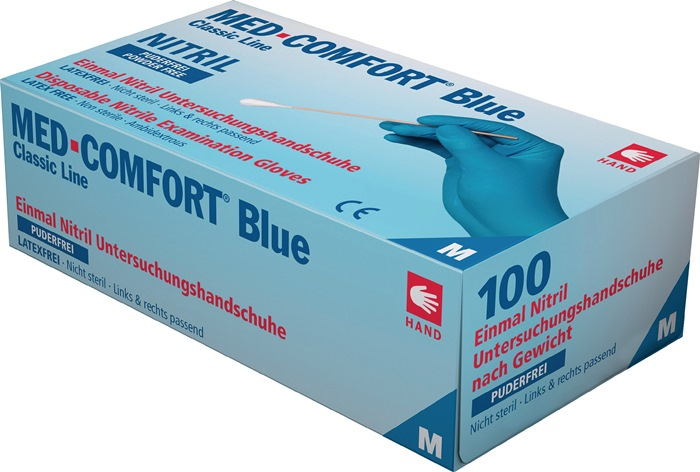 Einw.-Handsch.Med Comfort Blue Gr.L blau Nitril 10