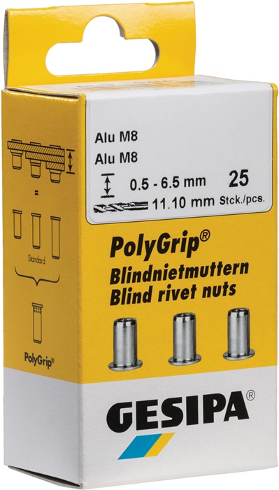 Blindnietmutter PolyGrip® Nietschaft dxl 9x18mm M6