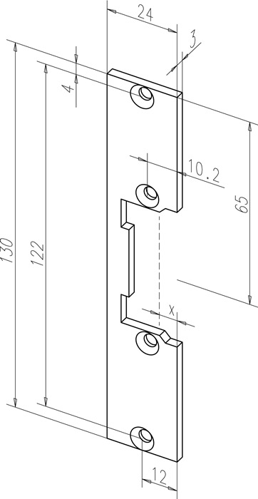 Flachschließbl.096 VA ma ktg.B.24xL.130mm DIN L/R