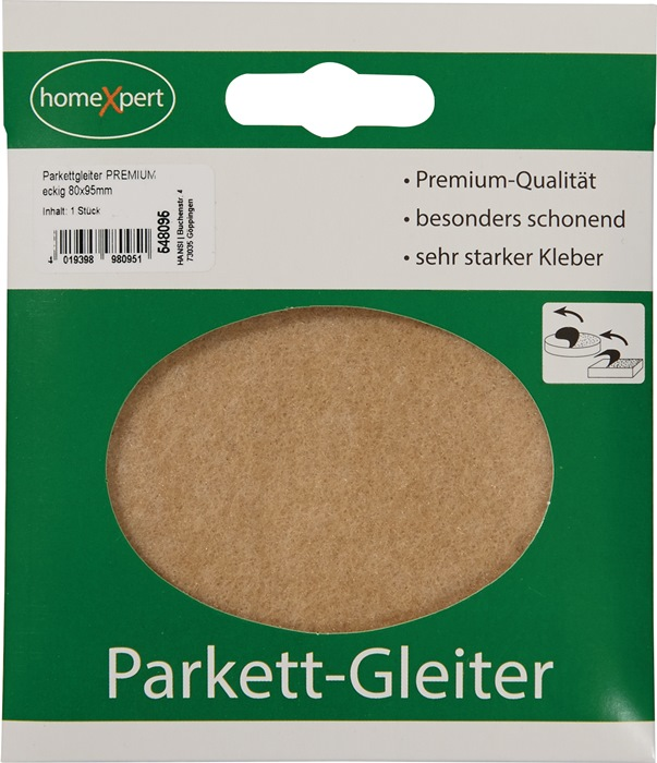 Parkettgleiter Premium 80 x 95mm Filz natur eck.se