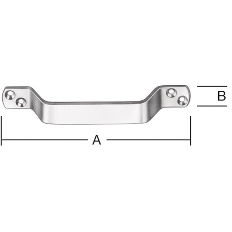 Handgriff L.160mm B.20mm VA Löcher 4 VORMANN