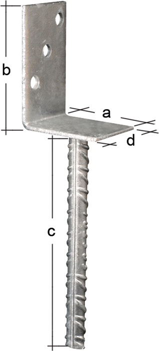 L-Pfostenträger ETA-10/0210 80x100x200x60mm TZN GA