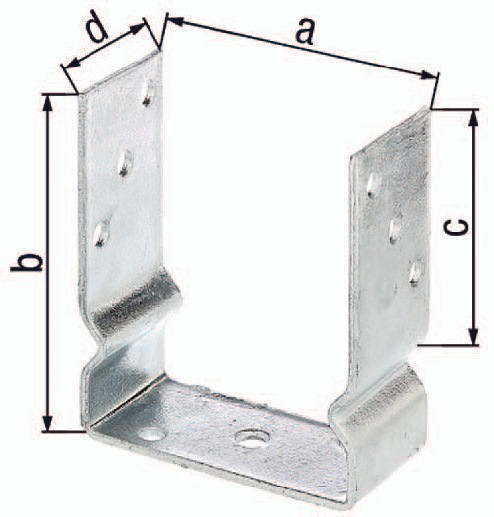 U-Pfostenträger ETA-10/0210 101x150x100x60mm TZN z