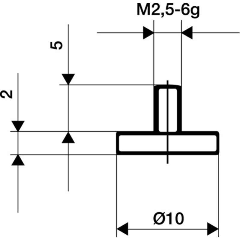 Messeins.D.20mm plan M2,5 STA z.Messuhren KÄFER