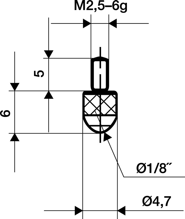 Messeins.D.3mm L.6mm KGL M2,5 Ku.z.Messuhren KÄFER