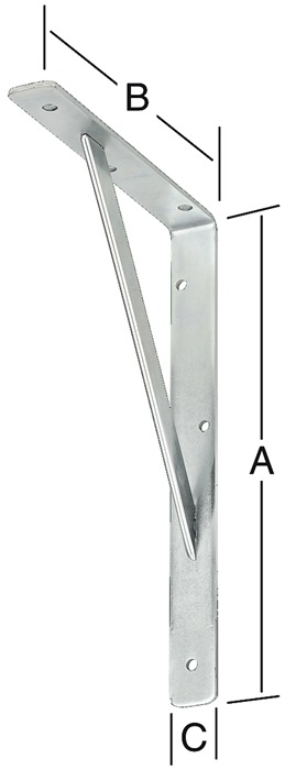 Stegkonsole L.500mm H.330mm B.30mm S.4mm weiß Trgf