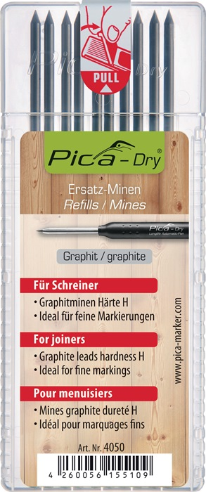 Minenset Pica-Dry 10x graphit Spezialhärte "H" f.f