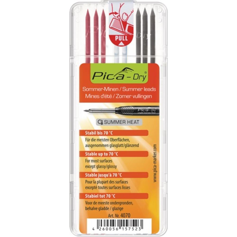 Minenset Pica-Dry 3x graphit,3x rot,2x weiß b.70Gr