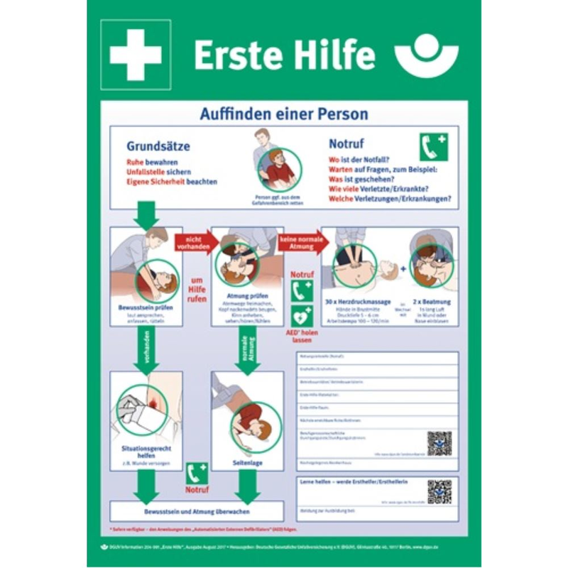 Erste-Hilfe-Plan n.DGUV Information 204-001 L410xB