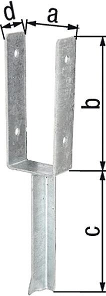 U-Pfostenträger ETA-10/0210 101x200x200x50mm TZN m