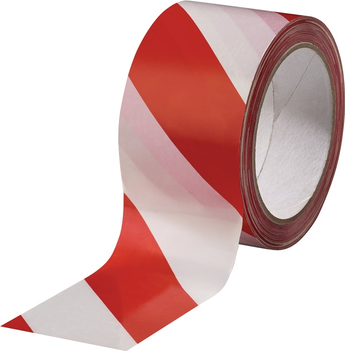 Warnmarkierungsband PVC rot/weiß L.66m B.60mm Rl.