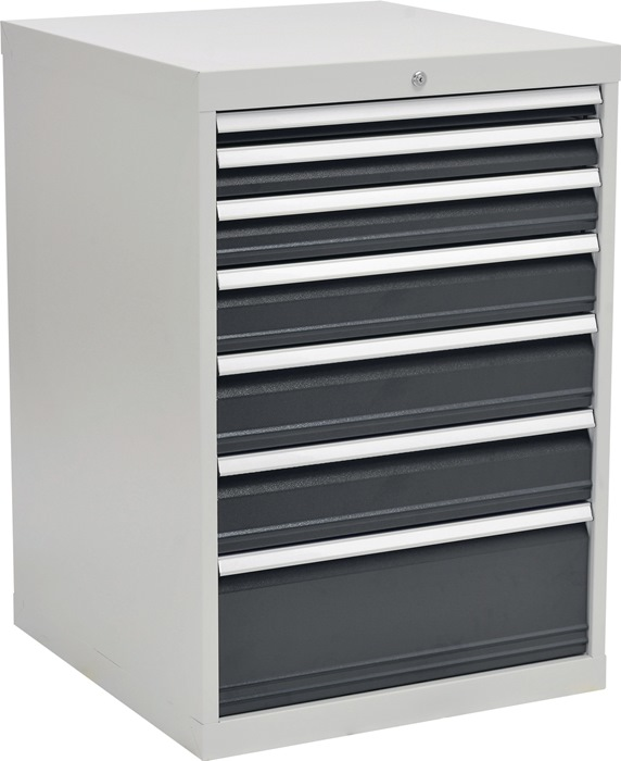 Schubladenschrank H1019xB705xT736mm lichtgrau/grau