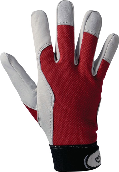 Handschuhe Griffy Gr.10 rot/naturfarben Ziegennapp